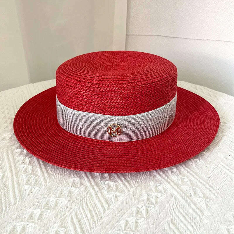 Net celebrity sun-shading flat straw hat women summer fedora hat travel on the beach and beach vacation sunscreen hat панама