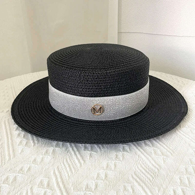 Net celebrity sun-shading flat straw hat women summer fedora hat travel on the beach and beach vacation sunscreen hat панама