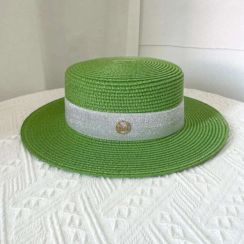 Net celebrity sun-shading flat straw hat women summer fedora hat travel on the beach and beach vacation sunscreen hat панама