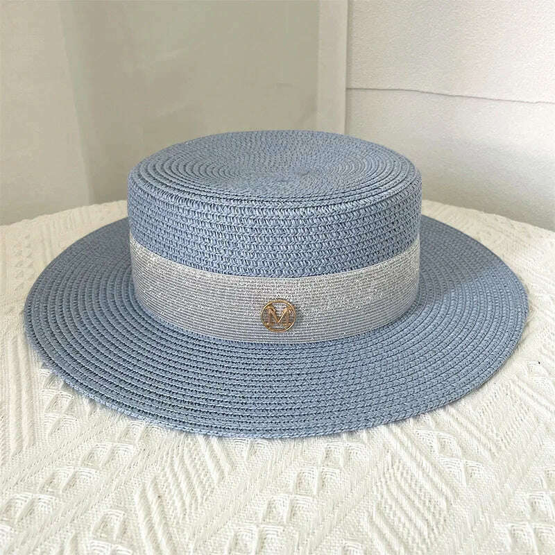 Net celebrity sun-shading flat straw hat women summer fedora hat travel on the beach and beach vacation sunscreen hat панама