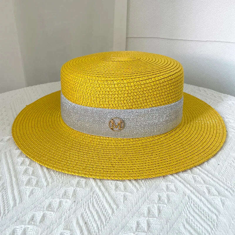 Net celebrity sun-shading flat straw hat women summer fedora hat travel on the beach and beach vacation sunscreen hat панама