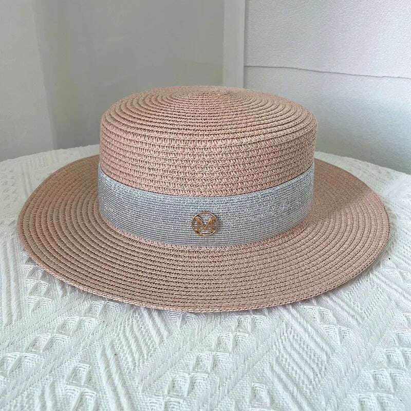 Net celebrity sun-shading flat straw hat women summer fedora hat travel on the beach and beach vacation sunscreen hat панама