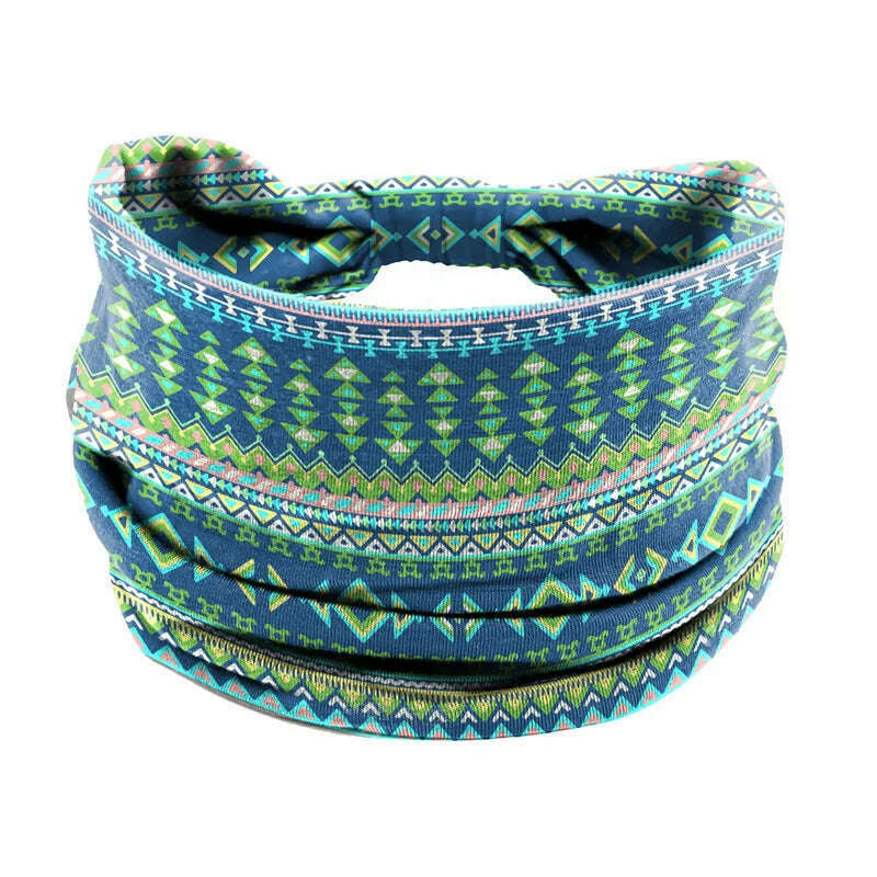 New African Pattern Print Wide Headband for Women Twist Style Hair Bandanas Head Wrap Elastic Headwear Turban Girls Accessories