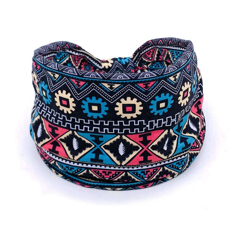 New African Pattern Print Wide Headband for Women Twist Style Hair Bandanas Head Wrap Elastic Headwear Turban Girls Accessories