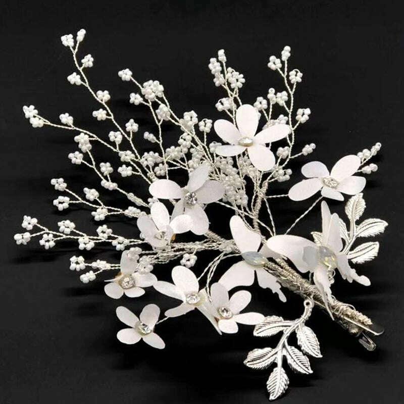 New Design Handmade Crystal Wedding Hair Accessories Tiara Headband Headpiece Simulated Pearl Bridal Hair Jewelry