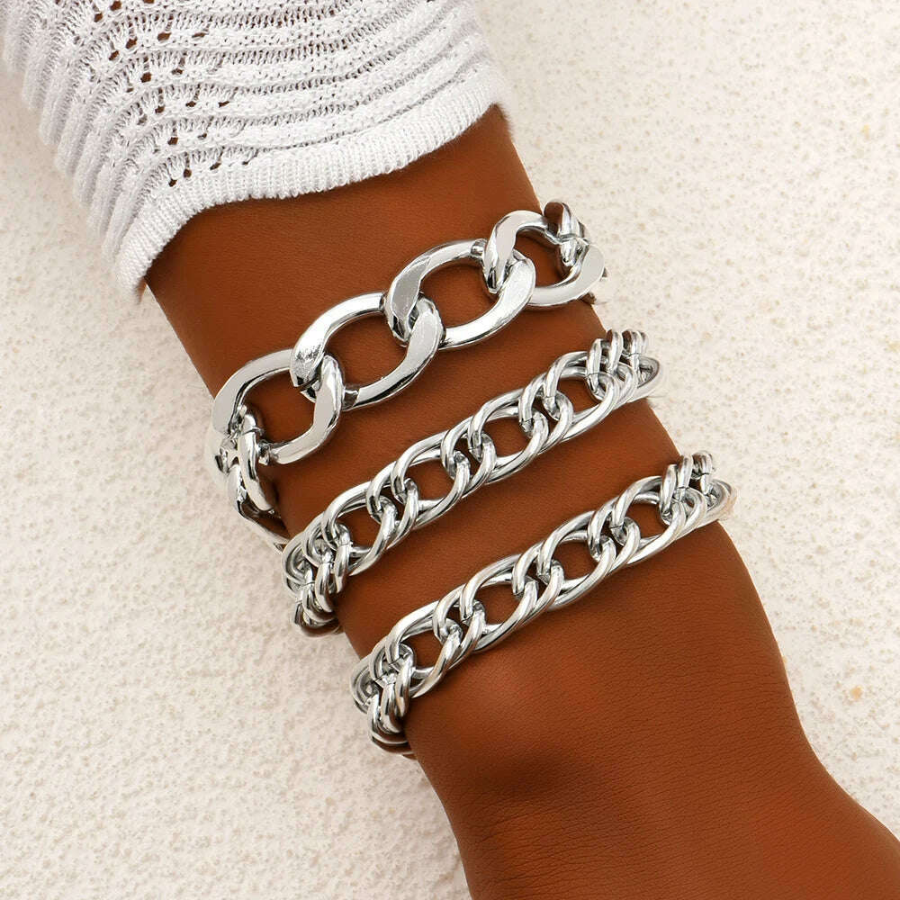 New Fashion Boho Punk Golden Cuff Bracelets & Bangles For Women Love Pulseiras Bangle Set Feminina Jewelry Charm Gifts B051