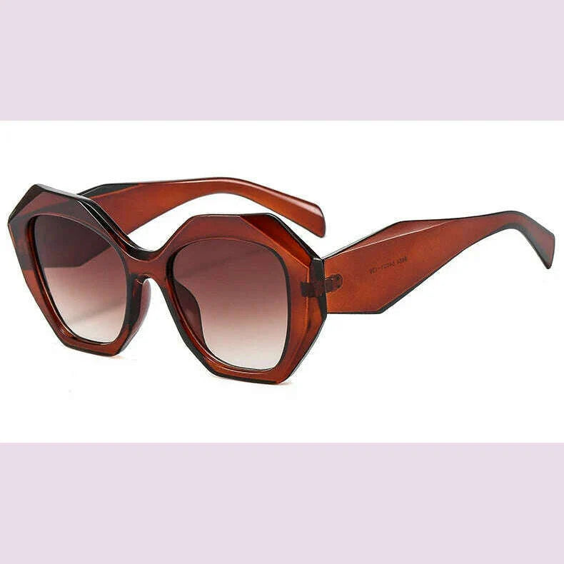 New Fashion Square Sunglasses Woman Vintage Shades Brand Design Vintage Polygon Sun glasses Female Tourism Glasses Lady Oculos