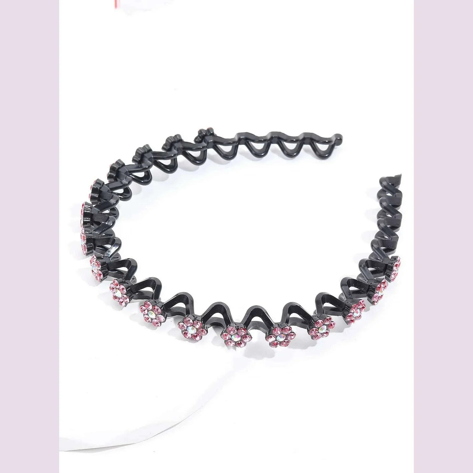New Non-slip Rhinestone Headbands Solid Wave Hairbands for Women Girls Bezel Fashion Hair Hoop Ladies Boutique Hair Accessories