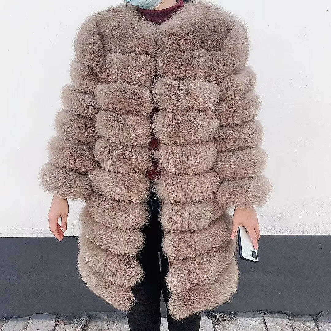 NEW style 4in1 real fur coats Women Natural Real Fur Jackets Vest Winter Outerwear Women fox fur coat high quality fur Clothes