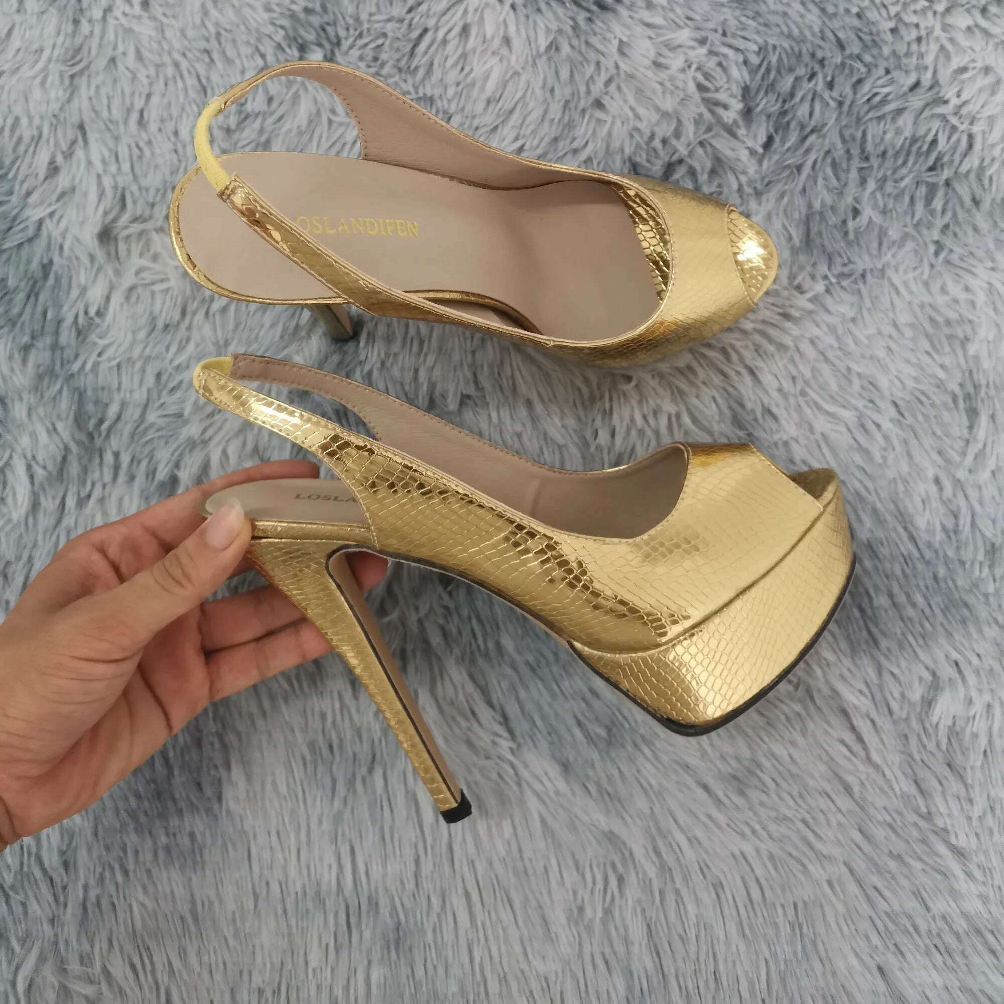 New Women Sandals 14CM Super High Heels Sexy Open Toe Platform Sandals Gladiator Party Dress Red Wedding Shoes Plus Size