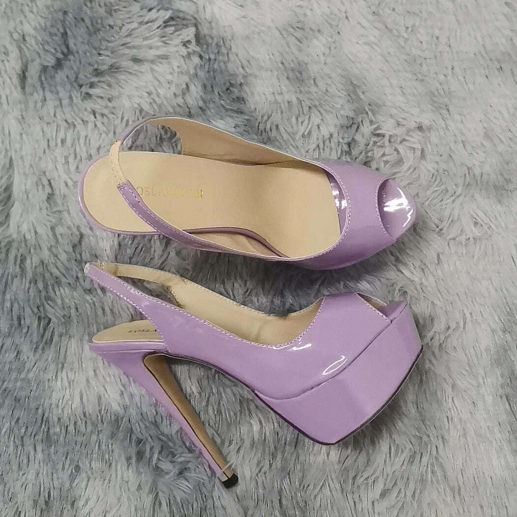 New Women Sandals 14CM Super High Heels Sexy Open Toe Platform Sandals Gladiator Party Dress Red Wedding Shoes Plus Size