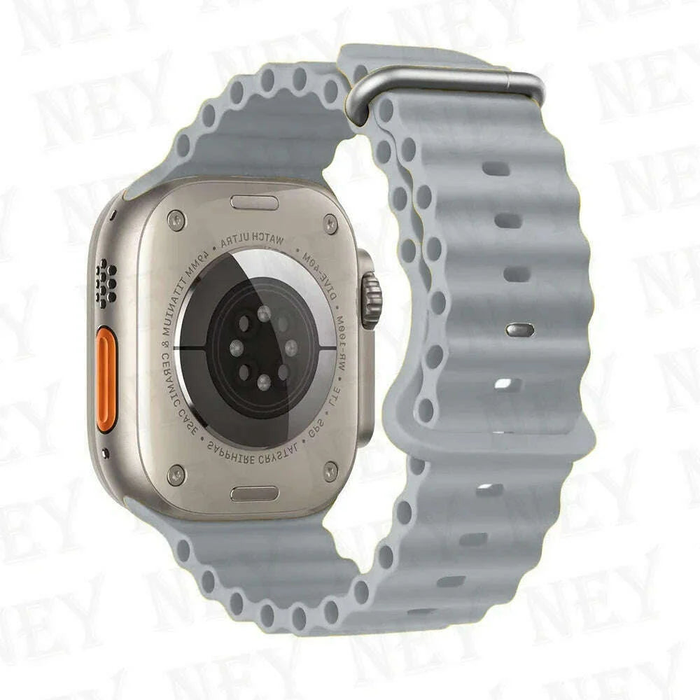 Ocean strap for Apple Watch Band 44mm Ultra 2 49mm 45mm 42mm 38/40/41mm silicone bracelet correa iwatch series 9 8 7 se 6 5 4 3