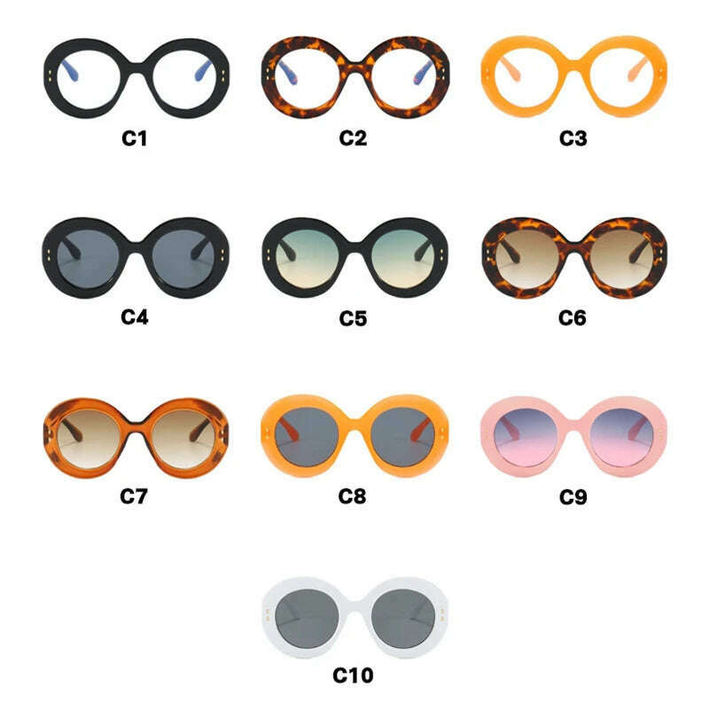 Oversized Round Glasses Frames Women Fashion Clear Lens Optical Eyeglasses Frame Ladies Eyewear Leopard Black