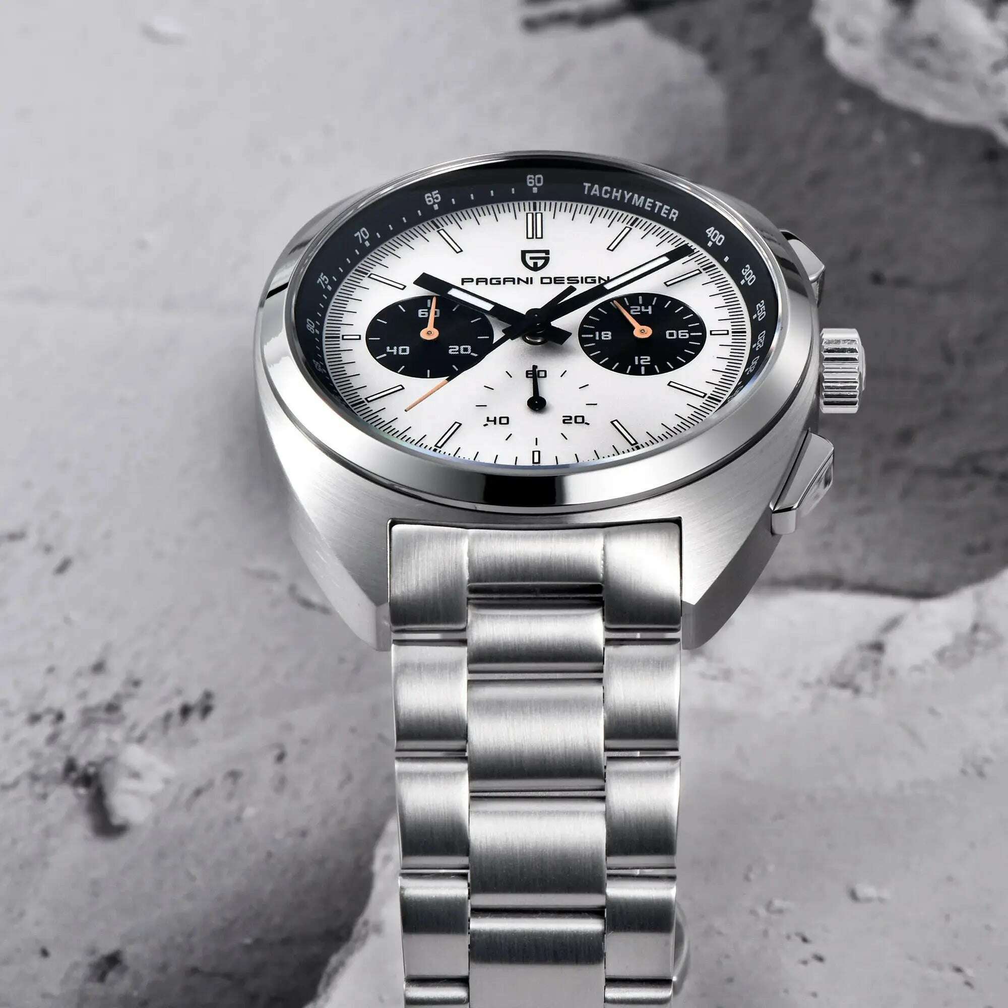 PAGANI DESIGN Panda Dial Men Watches Luxury Quartz Watch For Men Japan VK63 Sport Chronograph Sapphire glass Wristwatch 2024 New