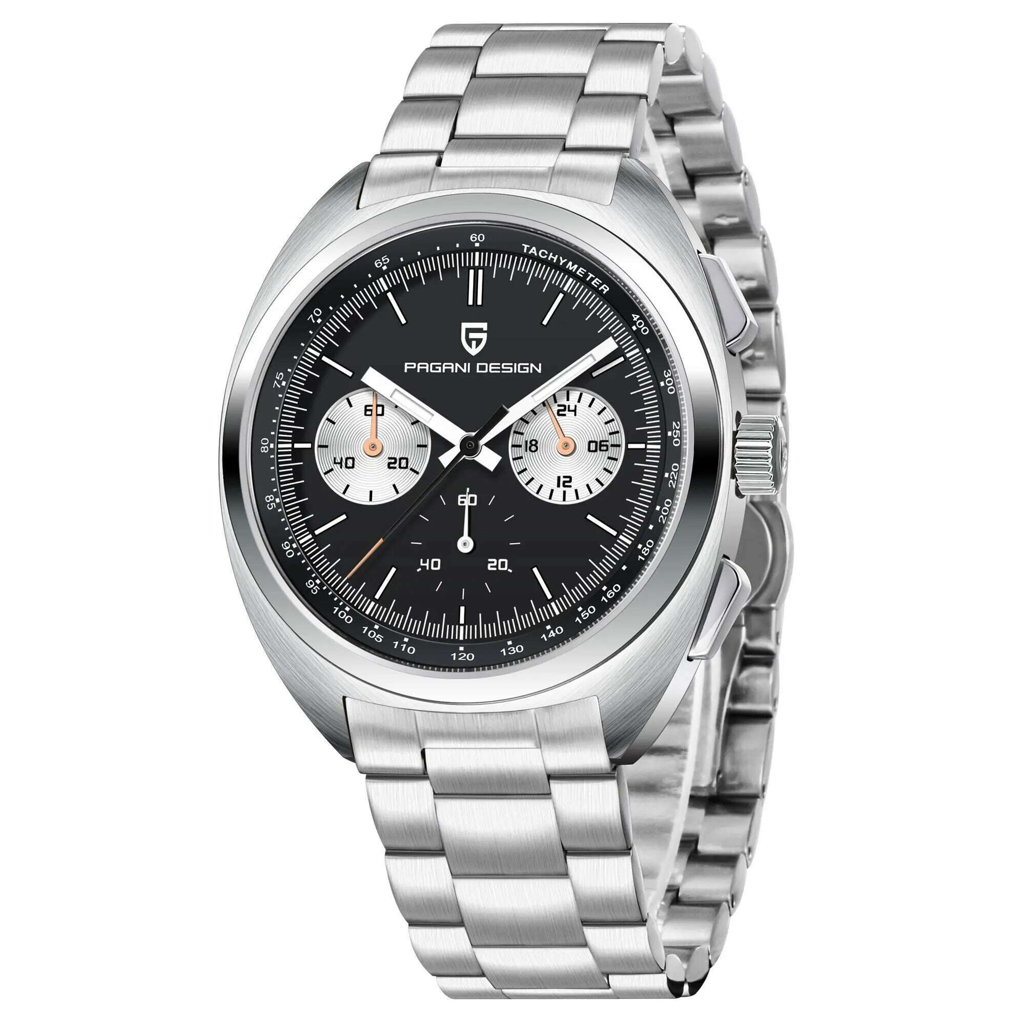 PAGANI DESIGN Panda Dial Men Watches Luxury Quartz Watch For Men Japan VK63 Sport Chronograph Sapphire glass Wristwatch 2024 New