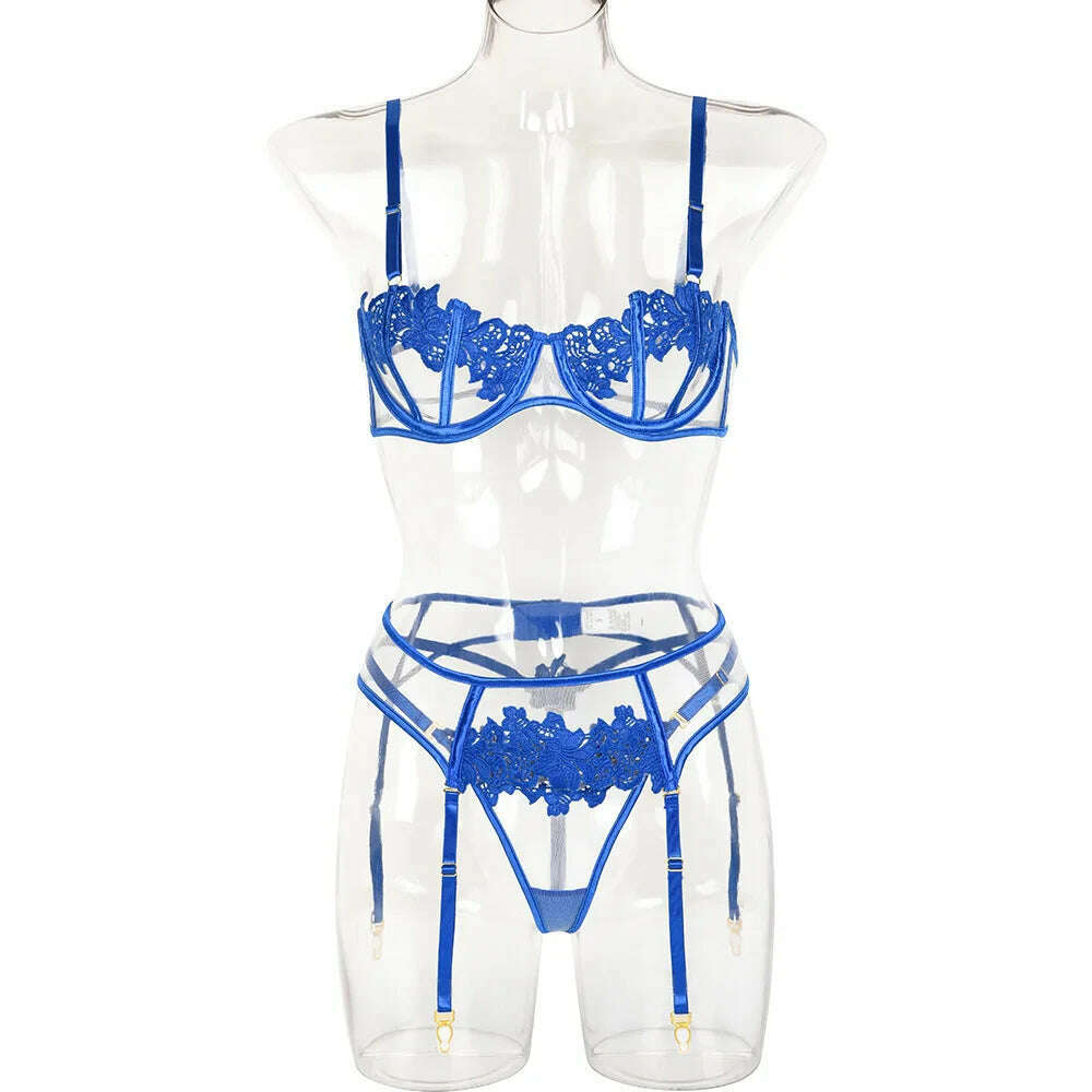 Plus Size Crotchless Teddies Bodysuit Sexy Lingerie Women Mesh Lace Flora Open Bra Bodystockings Erotic violet Porn Underwear