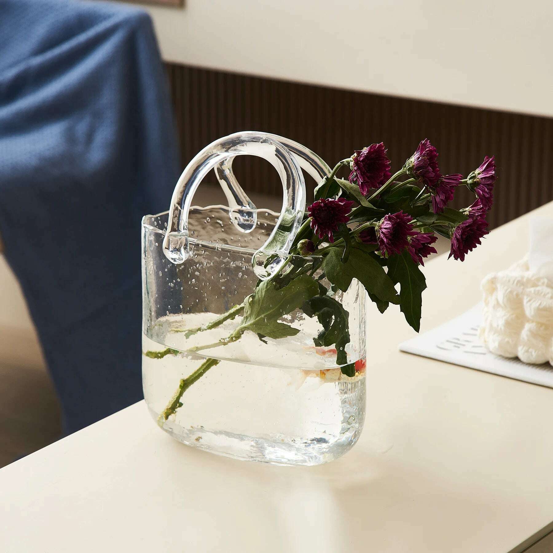 Portable Glass Flower Vase Creative Fish Tank for Goldfish Beautiful Home Desktop Decoration Practical Vase LivingRoom Decor