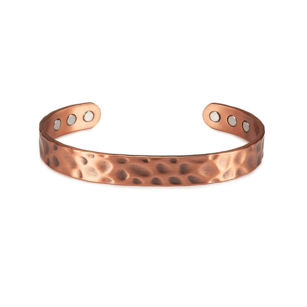 Pure Copper Magnetic Bracelet Arthritis Adjustable 10mm Vintage Magnetic Bracelet Health Energy Copper Cuff Bracelet & Bangles