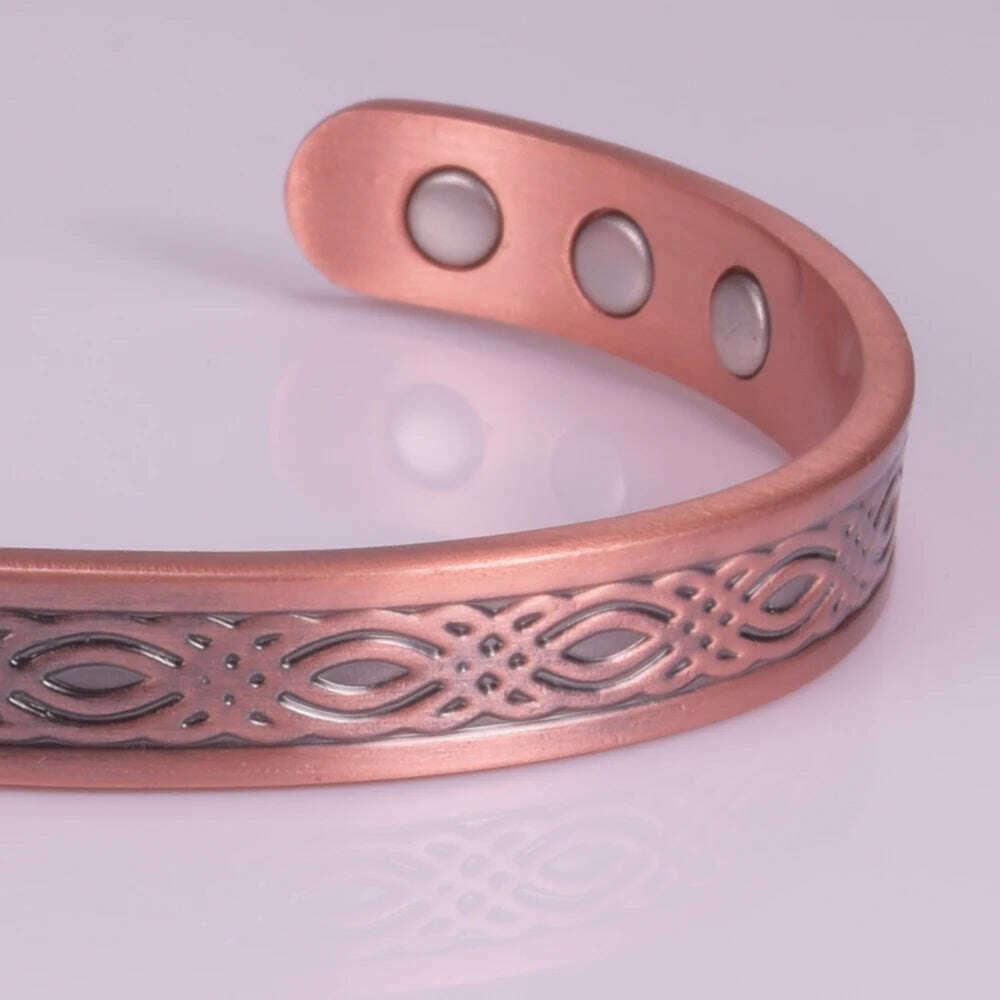 Real Copper Magnetic Bracelet for Women Adjustable Vintage Viking Pure Copper Bracelet & Bangles Cuff Copper Magnetic Bracelet