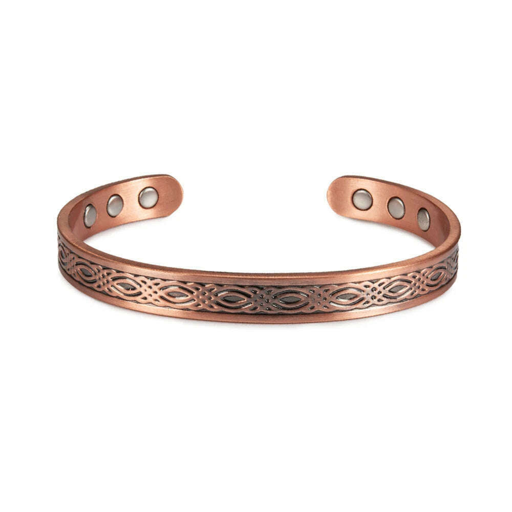 Real Copper Magnetic Bracelet for Women Adjustable Vintage Viking Pure Copper Bracelet & Bangles Cuff Copper Magnetic Bracelet