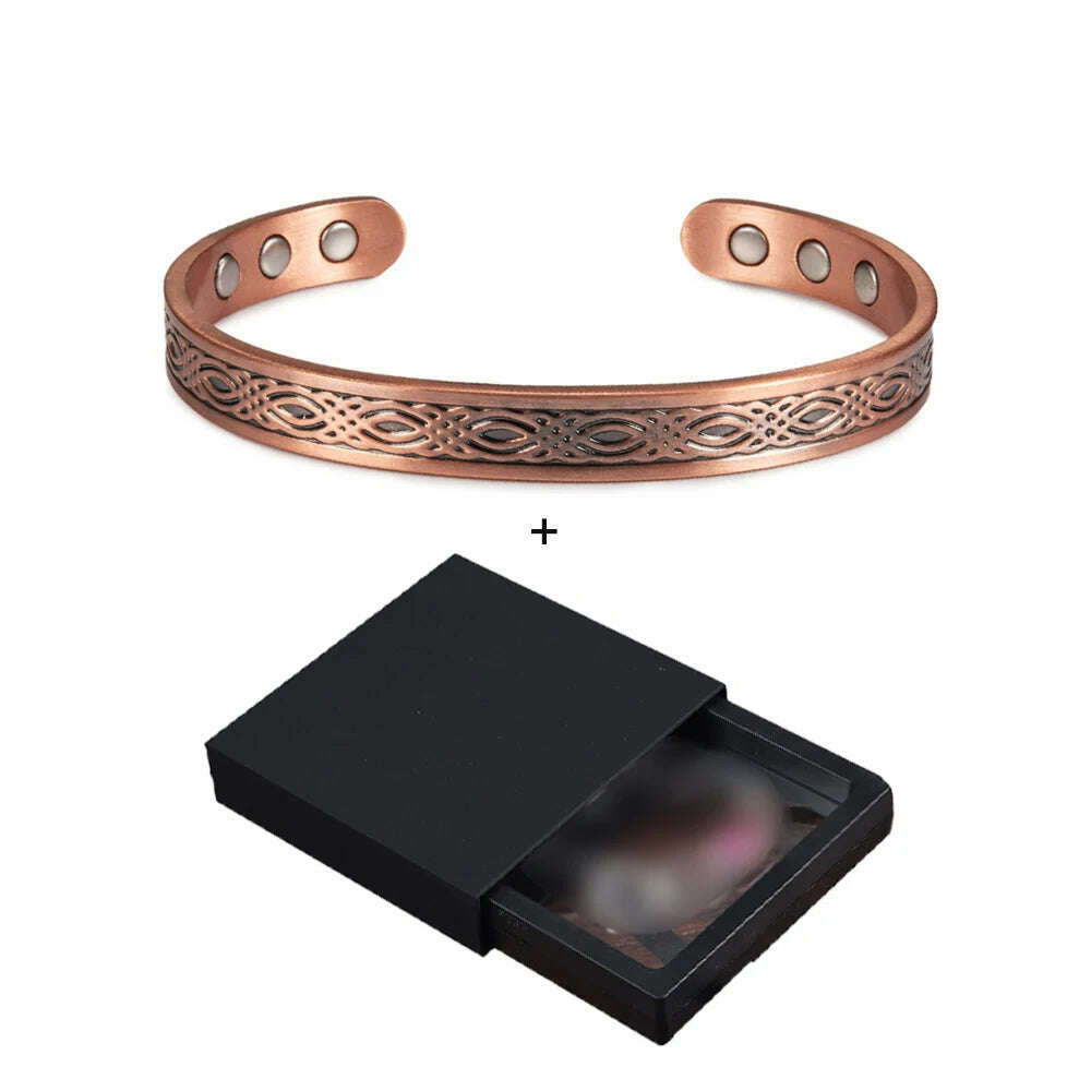 Real Copper Magnetic Bracelet for Women Adjustable Vintage Viking Pure Copper Bracelet & Bangles Cuff Copper Magnetic Bracelet