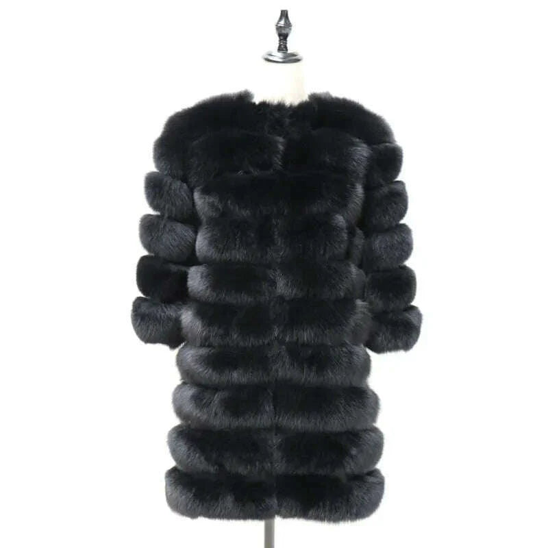 Real Fox Fur Coat Winter Women's Long Sleeves Clothing Wholesale Fashion Female Natural Fur Jacket On Offer Free Shipping 2023