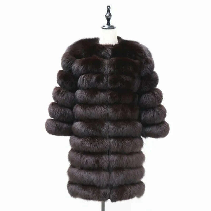 Real Fox Fur Coat Winter Women's Long Sleeves Clothing Wholesale Fashion Female Natural Fur Jacket On Offer Free Shipping 2023