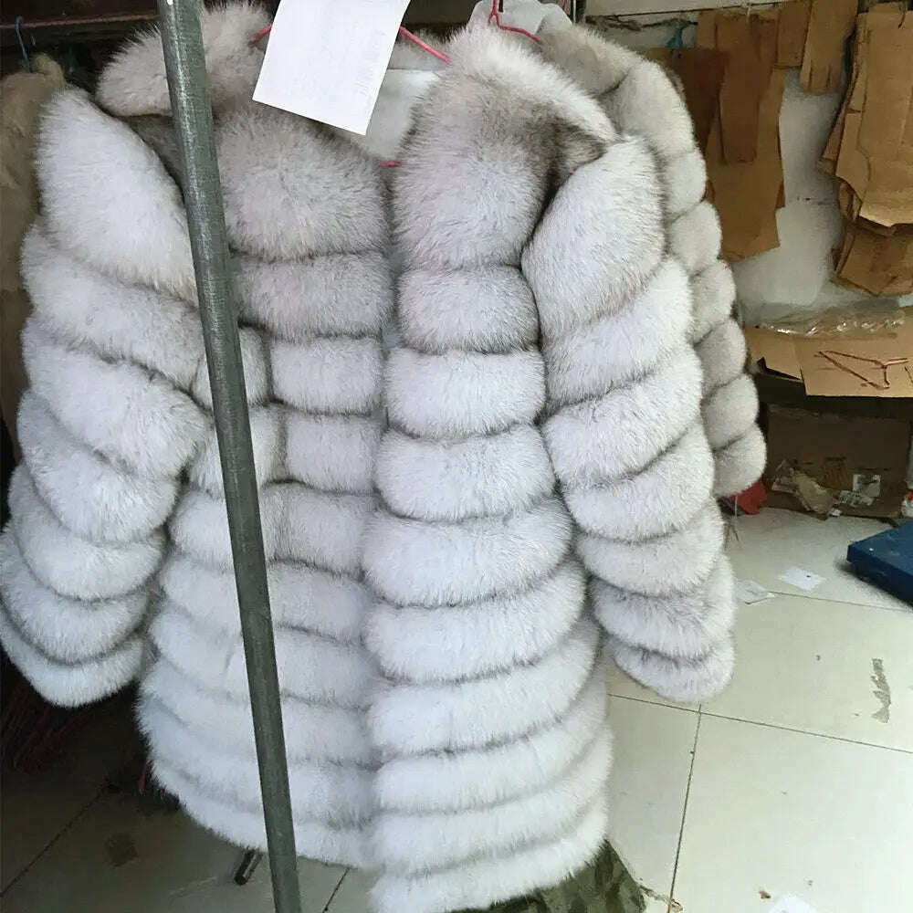 Real Fox Fur Coat Winter Women's Long Sleeves Clothing Wholesale Fashion Female Natural Fur Jacket On Offer Free Shipping 2023