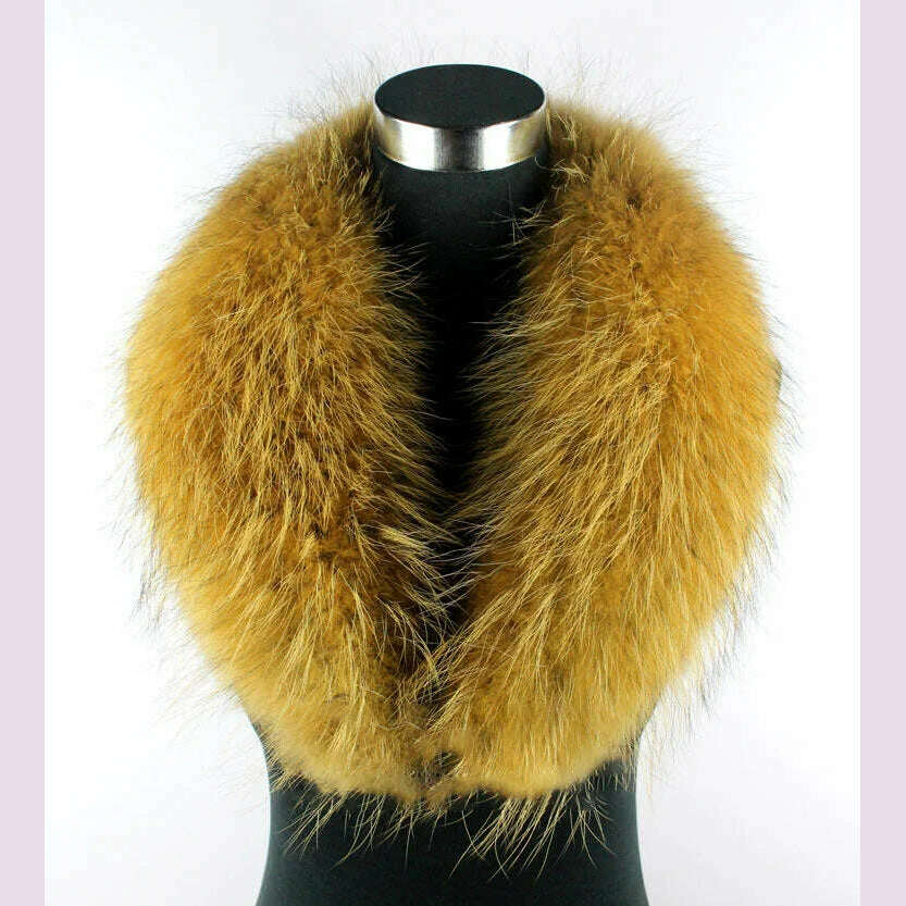 Real Raccoon Fur Collar Women Natural Fur Scarf Winter Large Size Warm Wraps Furry Fur Scarves for Coat Jackets Collars