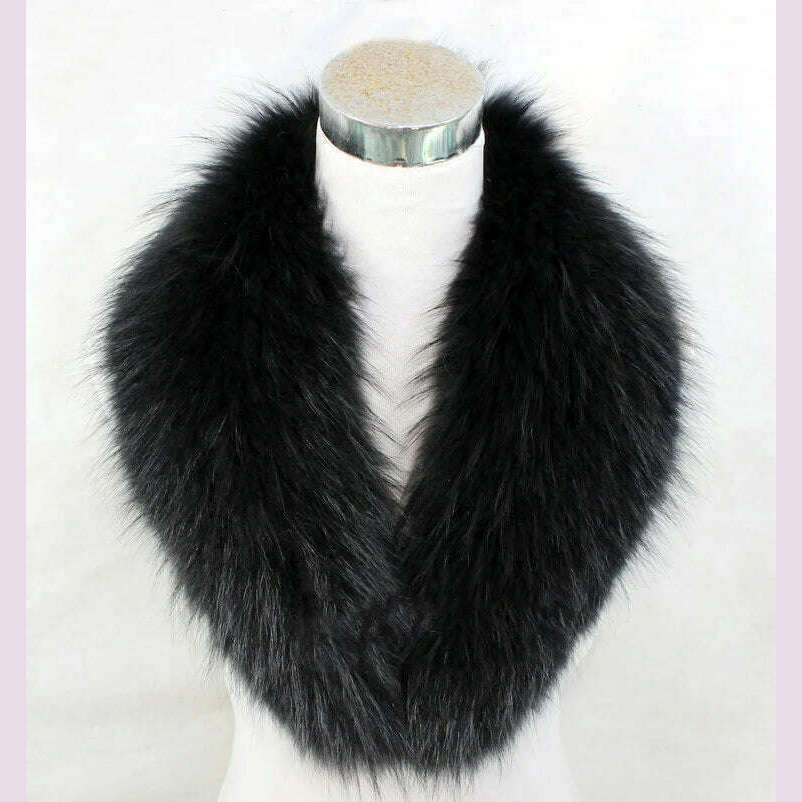 Real Raccoon Fur Collar Women Natural Fur Scarf Winter Large Size Warm Wraps Furry Fur Scarves for Coat Jackets Collars