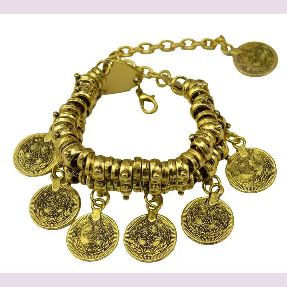 Retro Ethnic Coins Bracelet for Women Boho Beach Party Festival Bracelets Gypsy Afghan Turkish India Antalya Jewelry Accessories