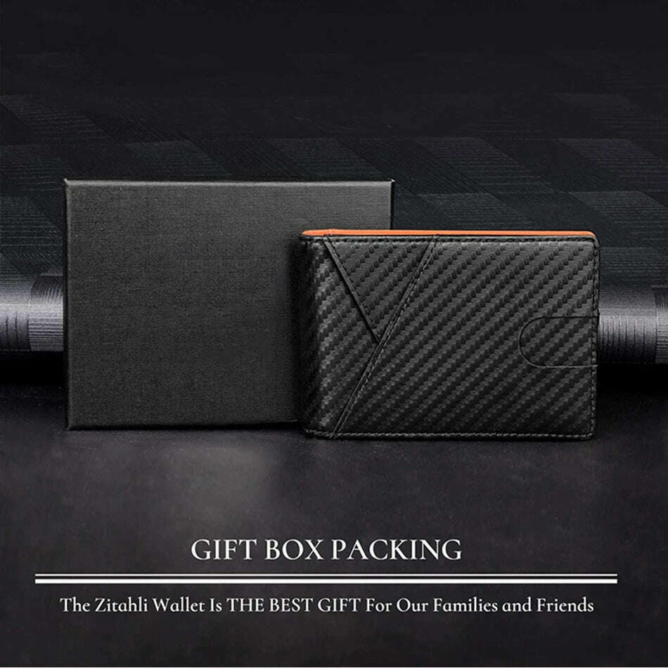 Rfid Carbon Fiber Men Wallets Card Holder Slim Thin Pocket Man Magsafe Wallets Money Bags Business Black Male Purse Walet 2023