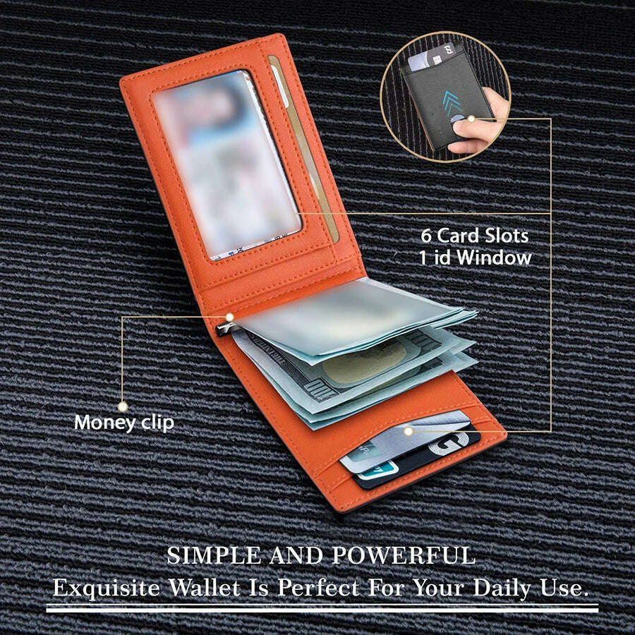 Rfid Credit Card Holder Men Wallets Money Clip Luxury Slim Thin Mini Wallet Male Small Short Purse Minimalist Billfold Vallet