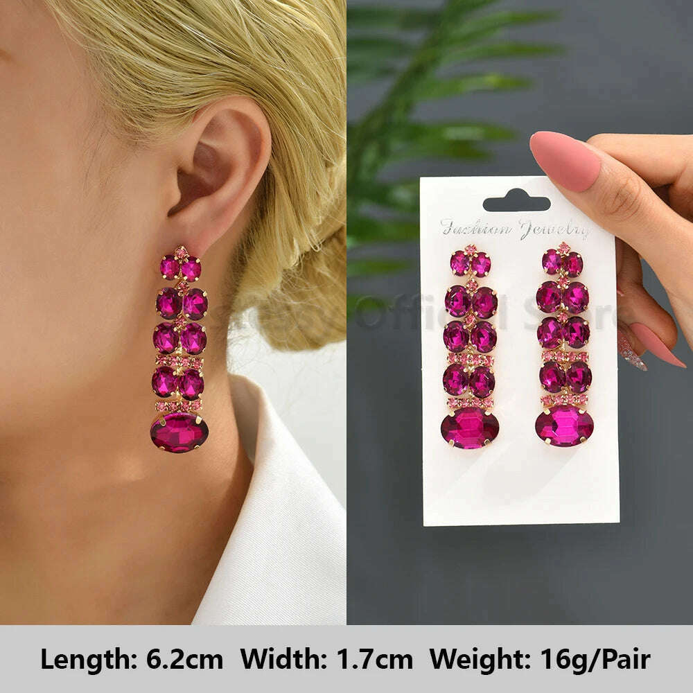 Romantic Valentines Crystal Dangle Earrings For Women Luxury Party Maple Leaf Round High Quality Unusual Jewelry Large Pendants