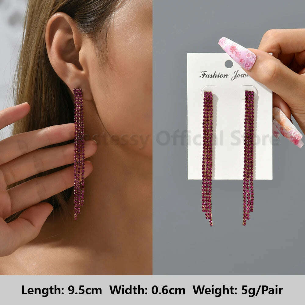 Romantic Valentines Crystal Dangle Earrings For Women Luxury Party Maple Leaf Round High Quality Unusual Jewelry Large Pendants