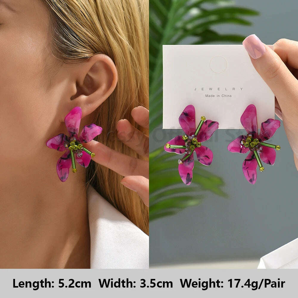 Romantic Valentines Crystal Dangle Earrings For Women Luxury Party Maple Leaf Round High Quality Unusual Jewelry Large Pendants
