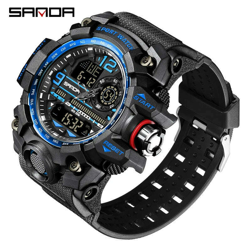 SANDA G Style New Men's Watches 50M Waterproof Sports Military Quartz Watch For Male Digital Wristwatch Clock Reloj Hombre