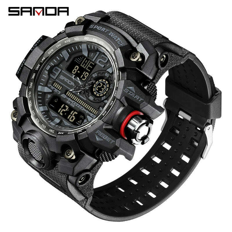 SANDA G Style New Men's Watches 50M Waterproof Sports Military Quartz Watch For Male Digital Wristwatch Clock Reloj Hombre
