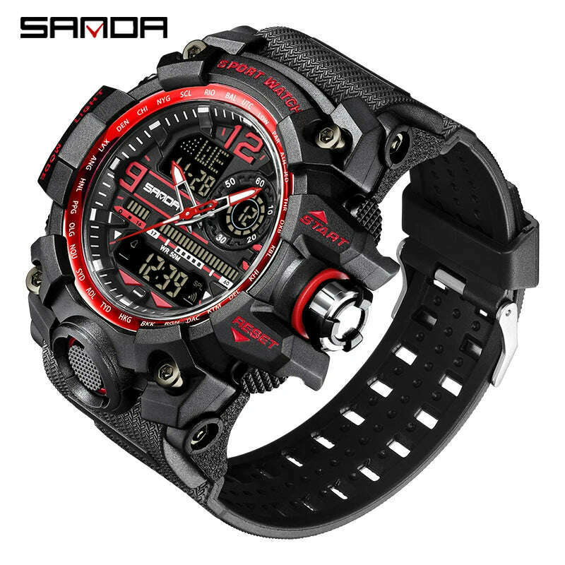 SANDA G Style New Men's Watches 50M Waterproof Sports Military Quartz Watch For Male Digital Wristwatch Clock Reloj Hombre