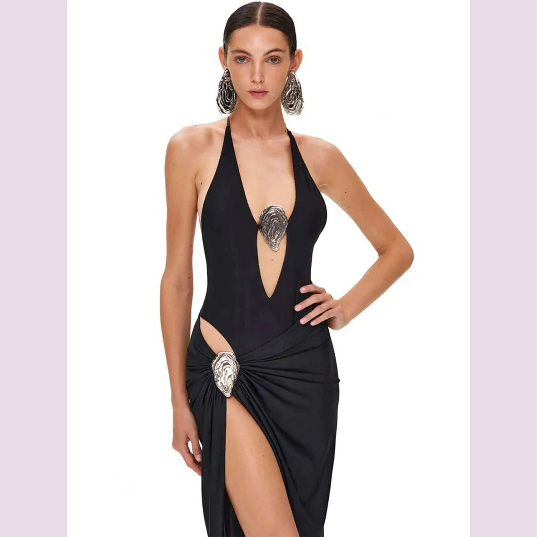 Sexy Deep V Neck Swimsuit With Skirt Women 2 Pcs Suits 2025 High Leg Backless Swimwear Fashion Female Holiday Beachwear Outfits