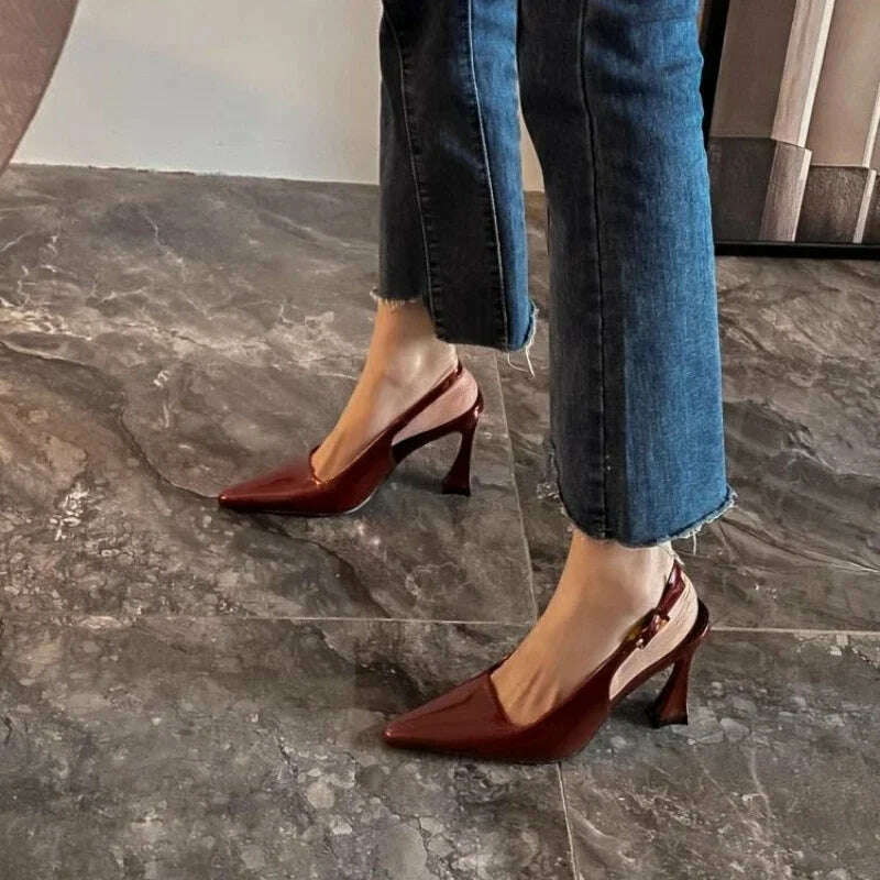 Sharp Pointed Niche Women Shoe 2025 Fashion New Women High Heel Versatile Simple Single Shoes Trendy Temperament Women's Sandals