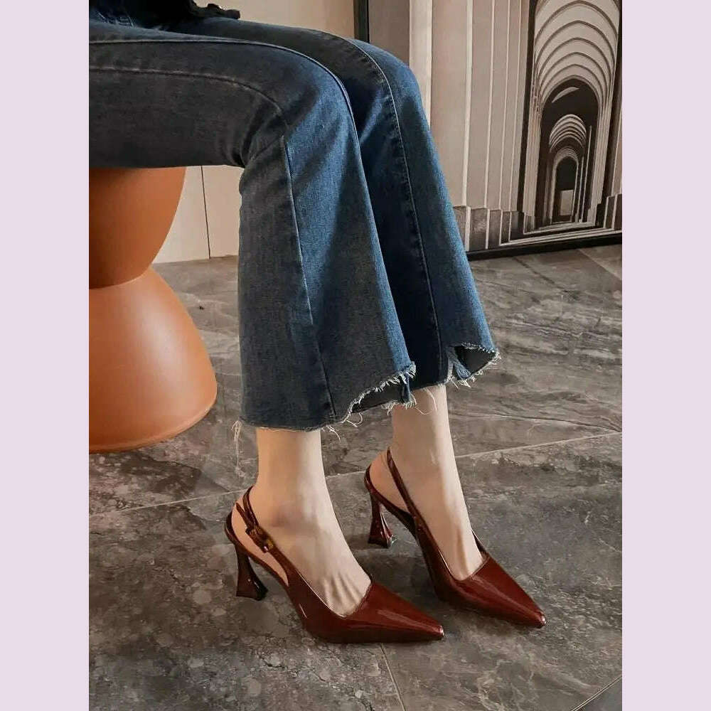 Sharp Pointed Niche Women Shoe 2025 Fashion New Women High Heel Versatile Simple Single Shoes Trendy Temperament Women's Sandals