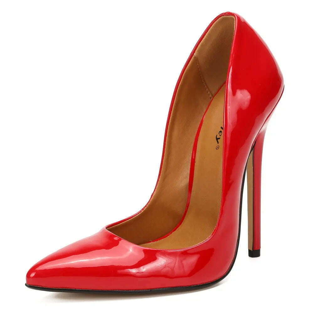 Shoes Designer New Women Pumps Fashion Pointed Toe Patent Leather 14CM Thin Heels Novelty Modern Sandals Fashion Women's Shoes