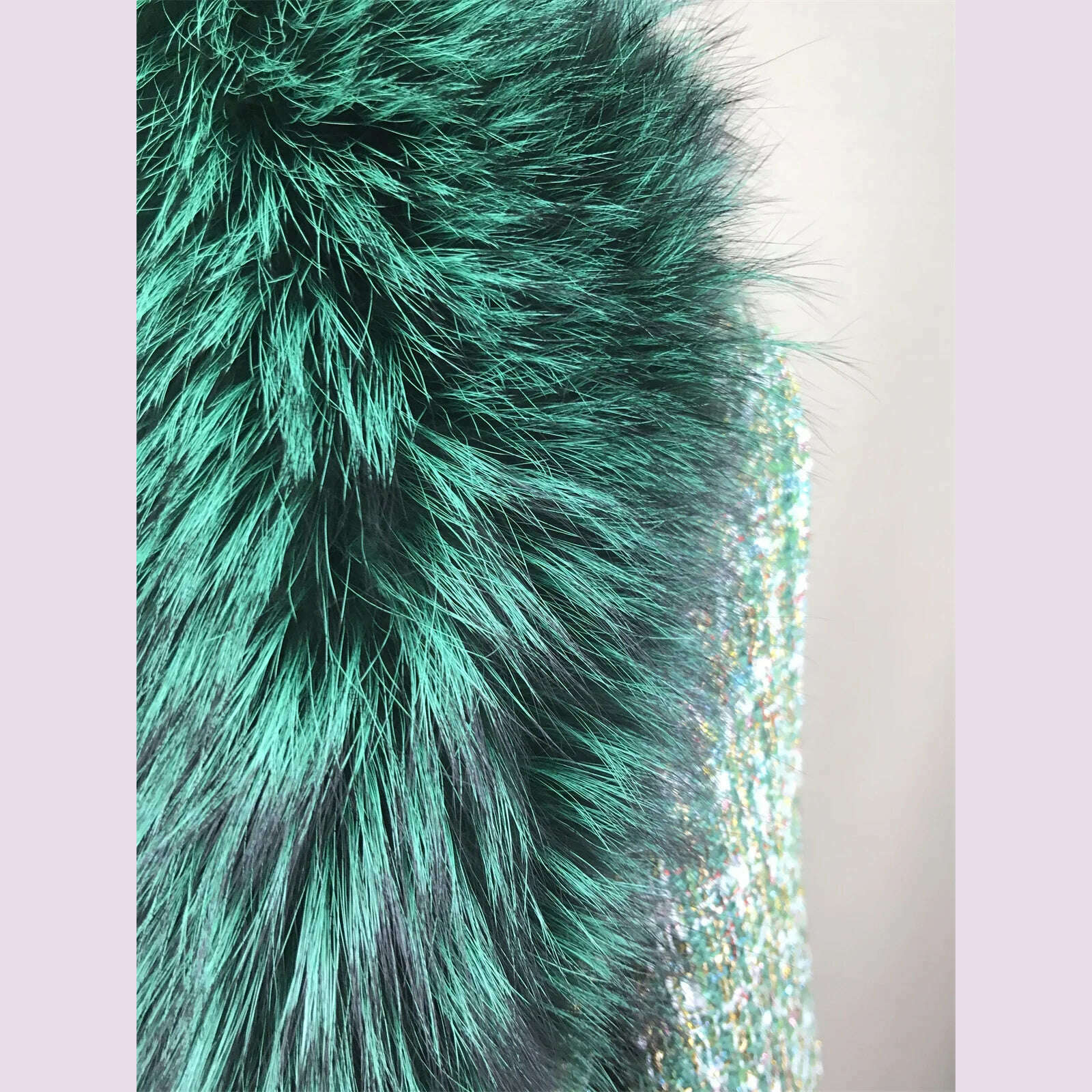 Short Jacket Coat with Real Red Fox Fur Collar for Women, Front and Belt, Elegant Fur, Green Color, Autumn and Winter Coat