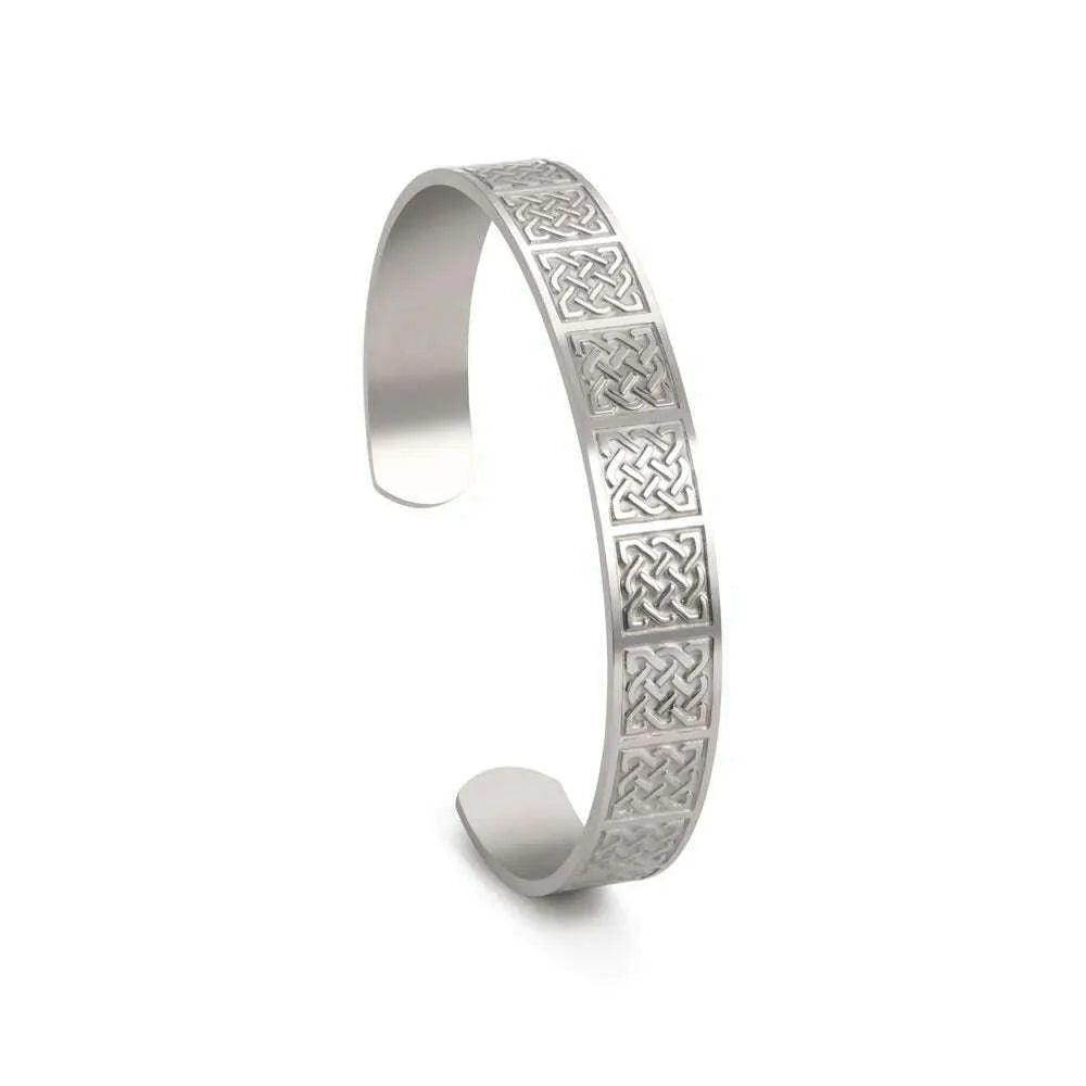 Skyrim Viking Triquetra Cuff Bangle for Women Men Stainless Steel Good Luck Amulet Vintage Celtics Irish Knots Bracelet Jewelry