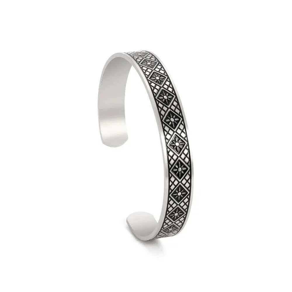 Skyrim Viking Triquetra Cuff Bangle for Women Men Stainless Steel Good Luck Amulet Vintage Celtics Irish Knots Bracelet Jewelry
