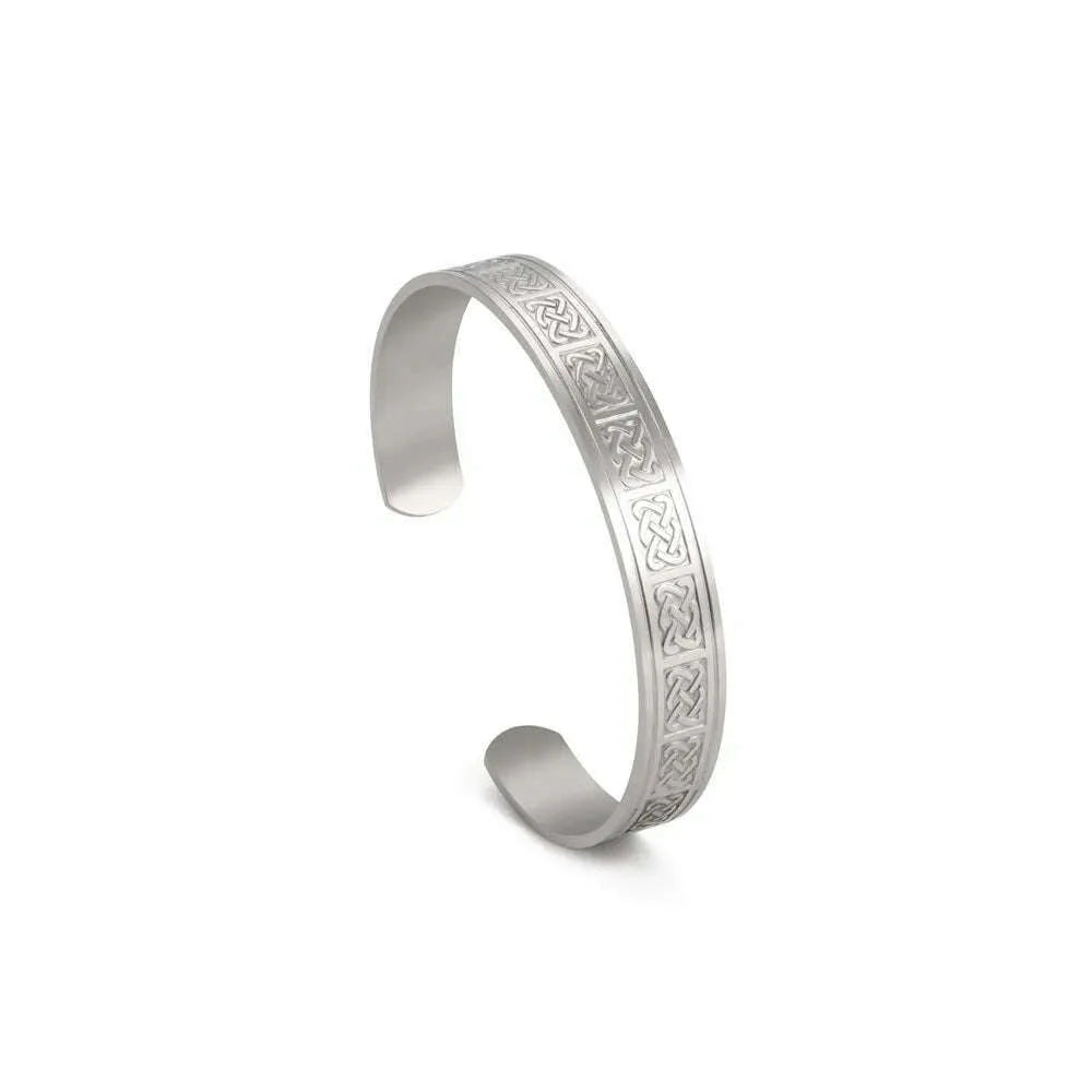 Skyrim Viking Triquetra Cuff Bangle for Women Men Stainless Steel Good Luck Amulet Vintage Celtics Irish Knots Bracelet Jewelry