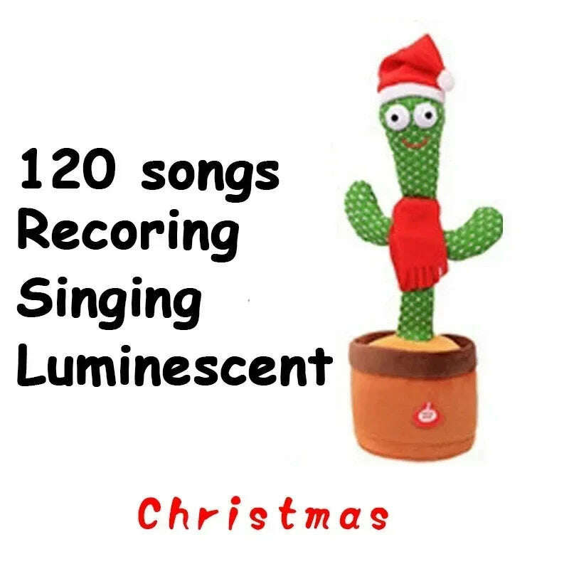 Smart Electronic Plush Toy for Baby Singing Dancing Talking and Sound Recording Cactus Toys for Kids Xmas Gifts for Children