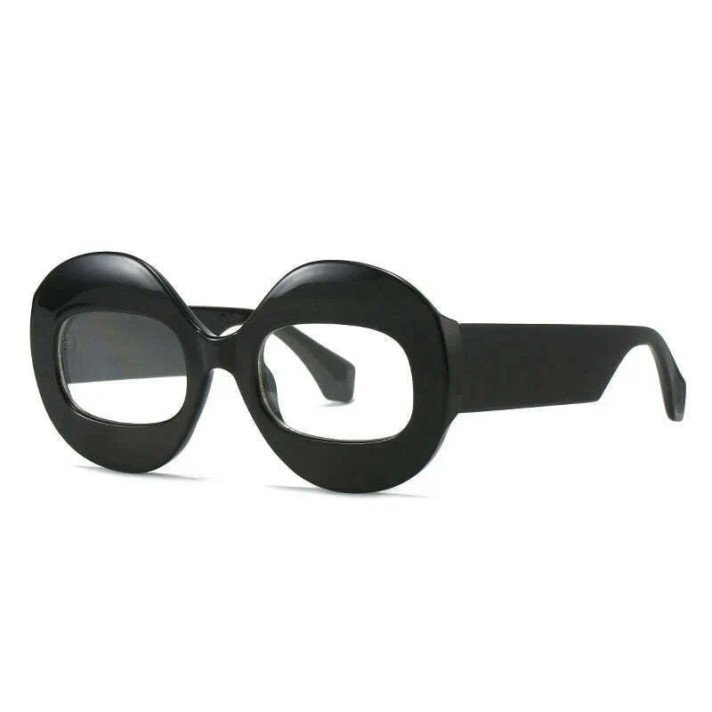 SO&EI Fashion Round Contrast Color Women Sunglasses Retro Oval Clear Gradient Lens Shades UV400 Men Trending Punk Sun Glasses