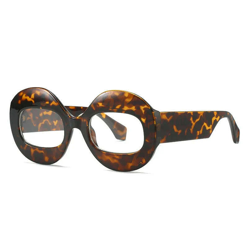 SO&EI Fashion Round Contrast Color Women Sunglasses Retro Oval Clear Gradient Lens Shades UV400 Men Trending Punk Sun Glasses